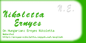 nikoletta ernyes business card